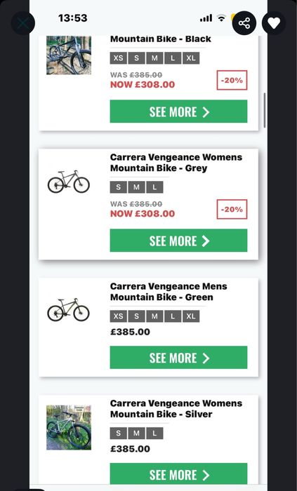 Carrera Vengeance Mountain Bike - Neagra - L