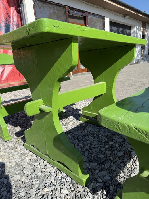 2 seturi masa si bancuta lemn pt terasa