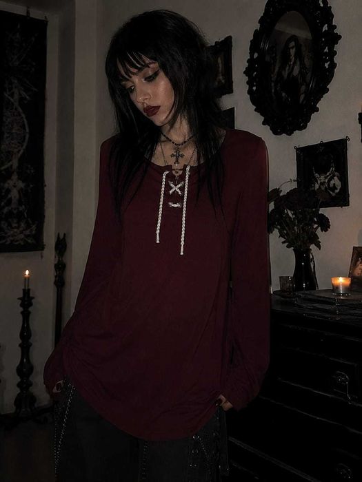 bluza burgundi cu sfoara