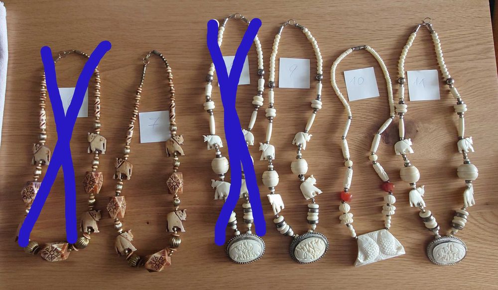 Гердани Слонова кост и Колие+обеци с полускъпоценен камък