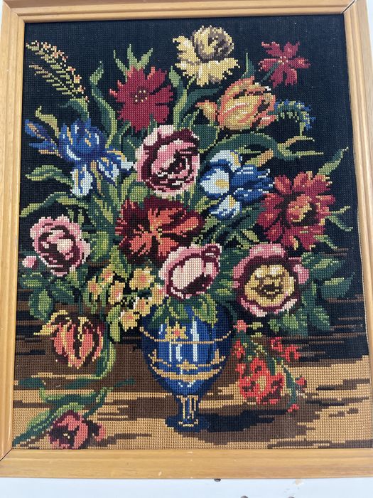 Goblen cusut punct mare Flori