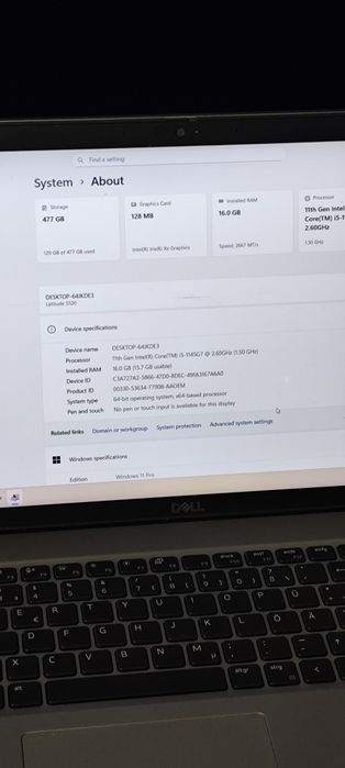 Vând laptop i5 generația 11 SSD 512 GB perfect funcțional