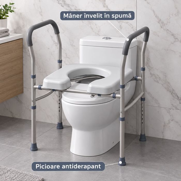 Scaun comod WC pentru vârstnici și persoane cu dizabilități