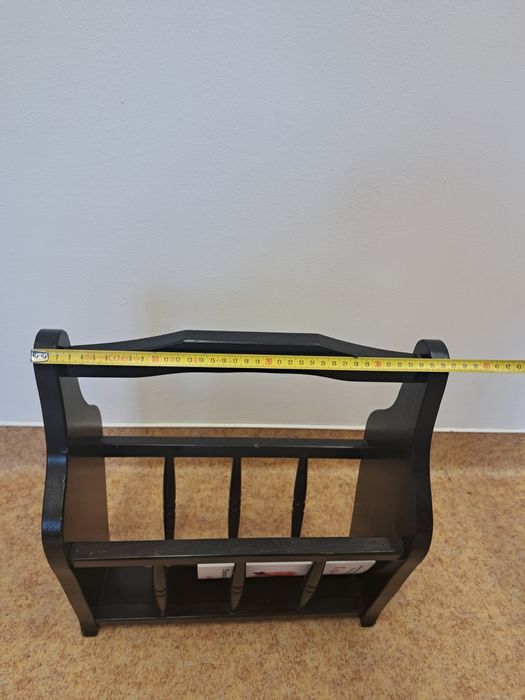 Suport carti-ziare, lemn, negru, 70 lei