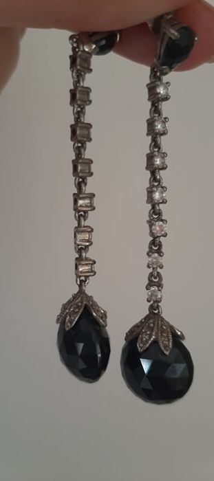 Bijuterii set calitate Argint 925 Italia, Onix si Marcasite, 43 grame