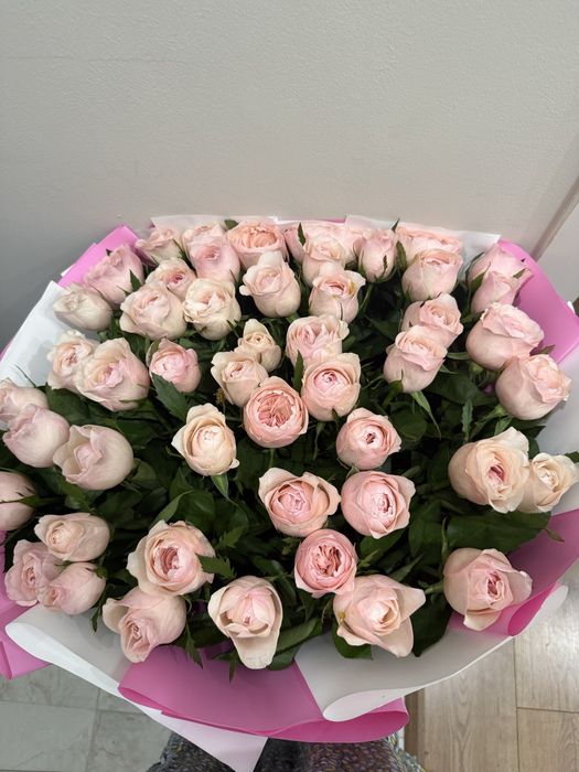 Розовые розы 51 шт