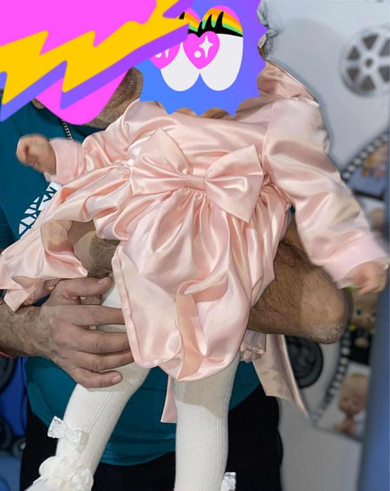 Пеоиязна рокля бебешко розово