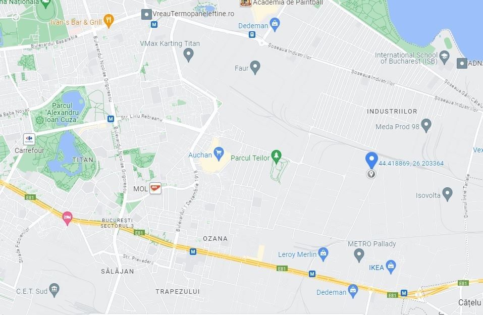 Închiriez teren metrou Teclu - Gura Arieșului, sector 3