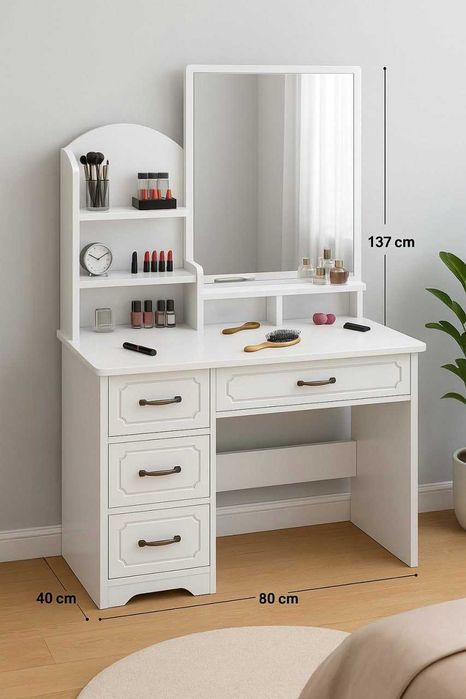 Туалетный столик с LED зеркалом — 80×40×137 см