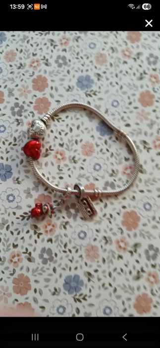 Bratara  si inel Pandora si  cercei argint