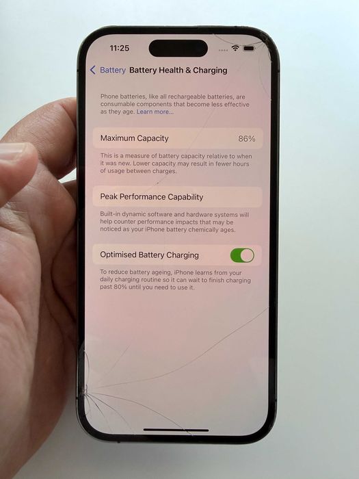 Iphone 14 Pro, 256gb, midnight purple, baterie 86%