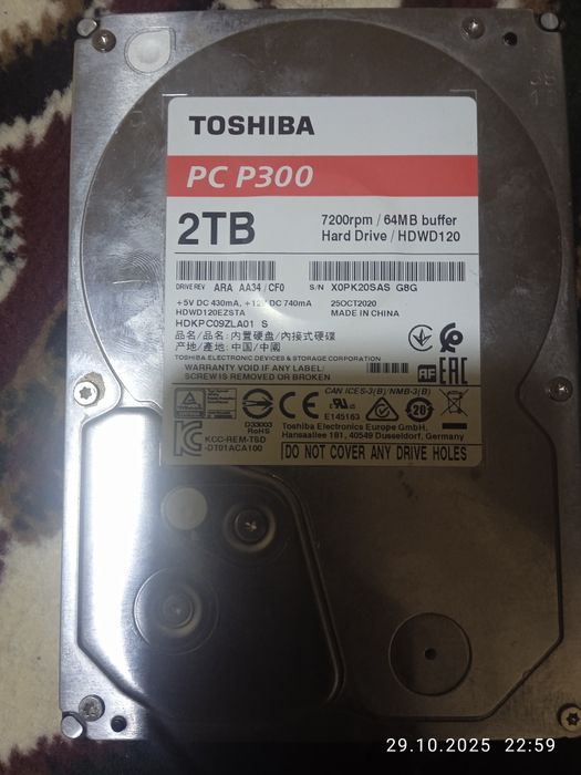 Hdd 2 tb toshiba
