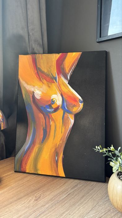 Ръчно рисувана картина с акрил върху платно 30x40 см