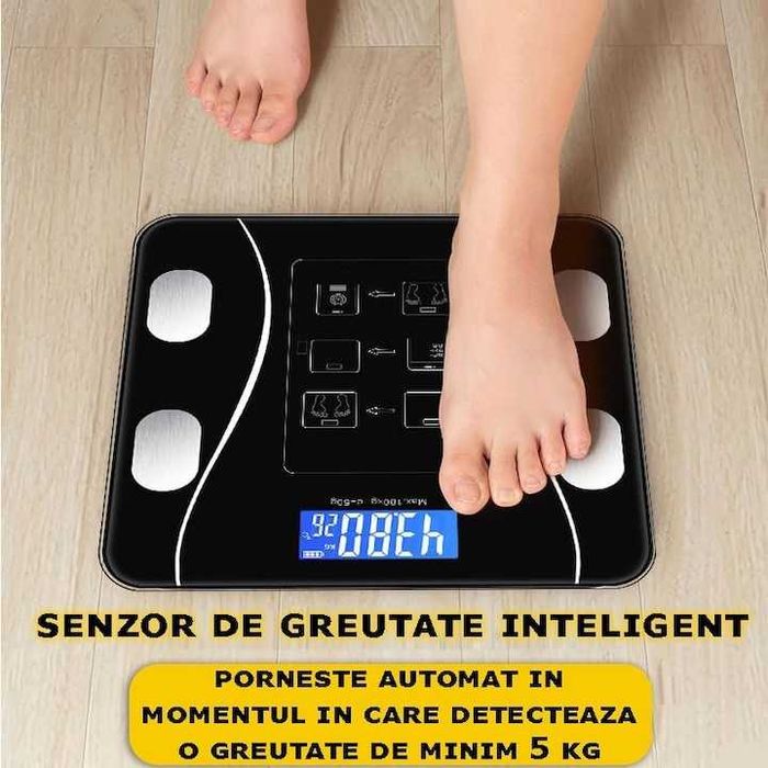 Cantar Electronic Inteligent Aplicatie Smart Ecran Iluminat Termometru