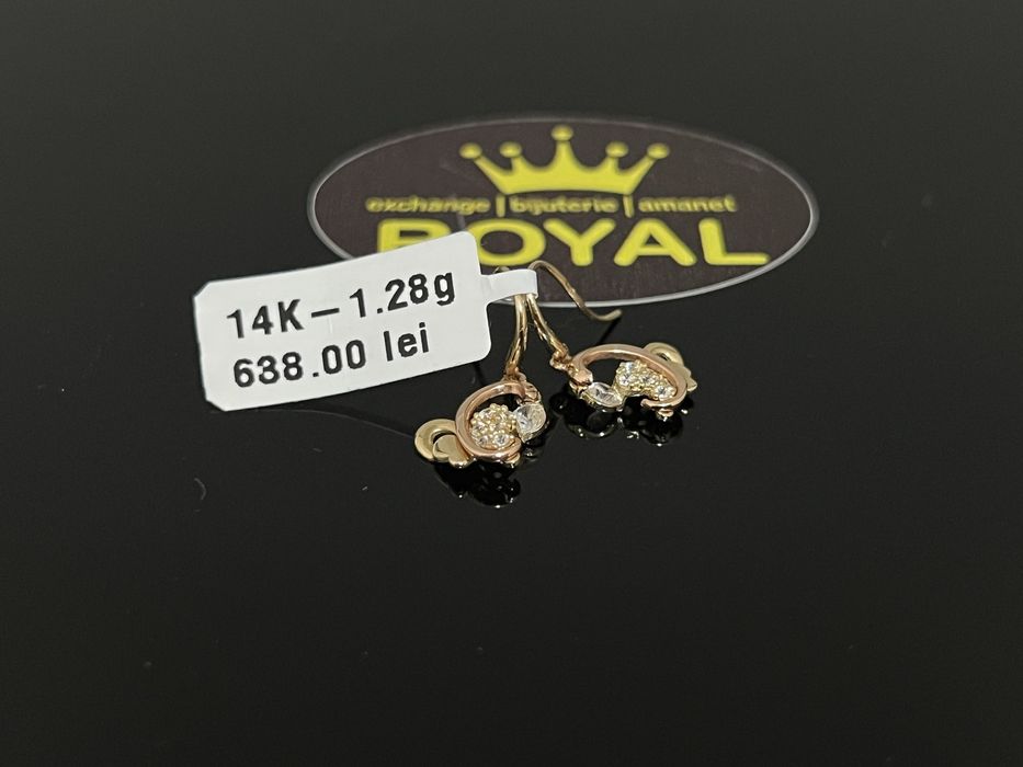 Bijuteria Royal CB : Cercei dama aur 14k 585   1,28 gr