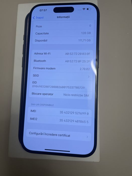 Apple Iphone 15 Pro*128GB*Factura*GARANTIE