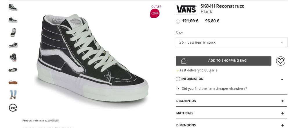 Clark's Sports Shoes / Vans SK8-Hi Reconstructed