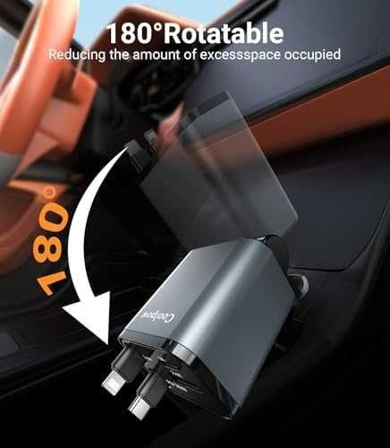 4в1 автомобилно зарядно Type-C + 2 USB