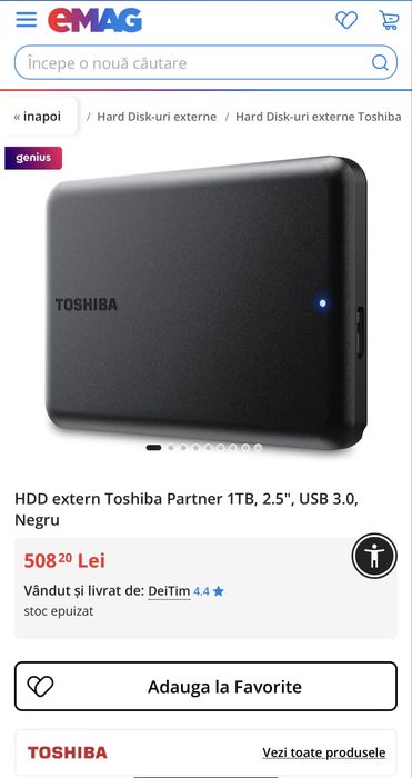 HDD External Toshiba 2 TB