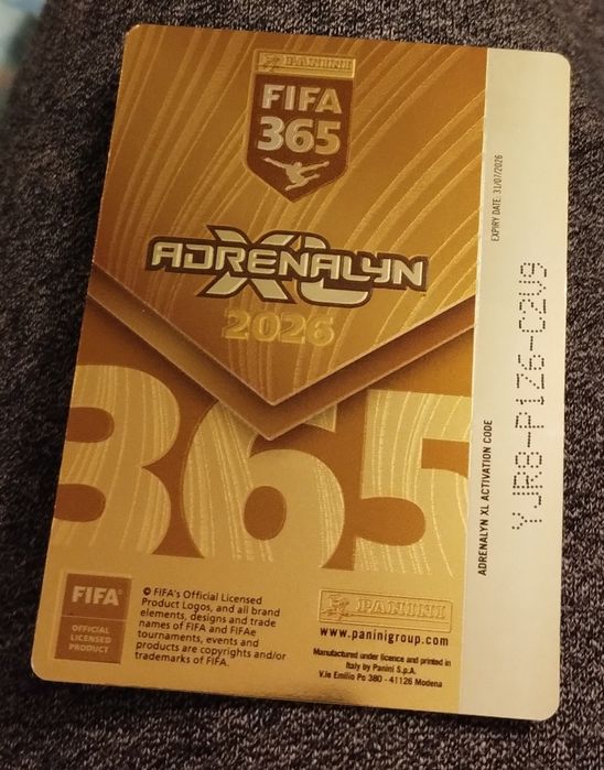 Cartonaș FIFA Panini ediție limitată 2026, golden