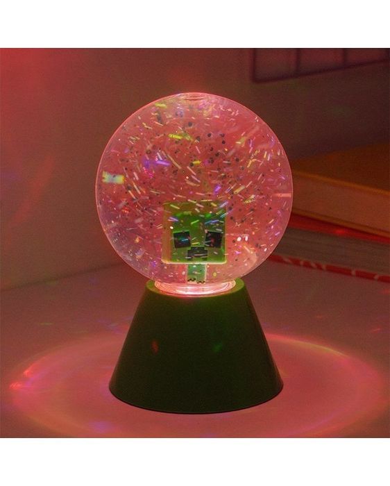 Лампа Paladone Games: Minecraft - Creeper (LED Glitter Ball)