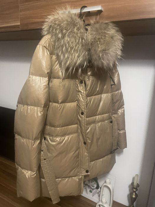 Geaca cu puf si blana naturala