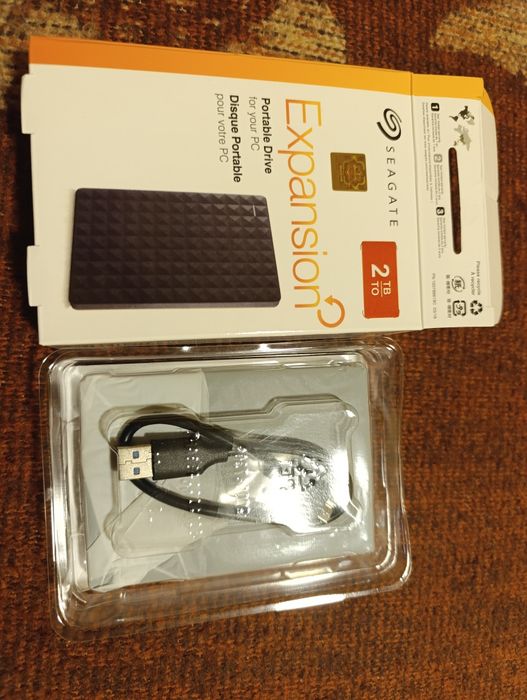 Външен твърд диск Seagate Expansion Portable 2TB, USB 3.0, Черен