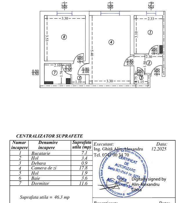 apartament 2camere de vanzare