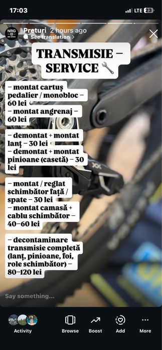 Reparatii/mentenanta biciclete