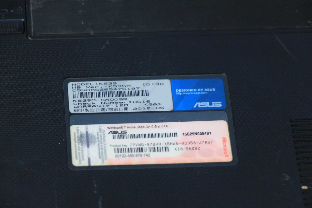 Remont yoki zapchast uchun Asus I3 2 avlod noutbook sotiladi