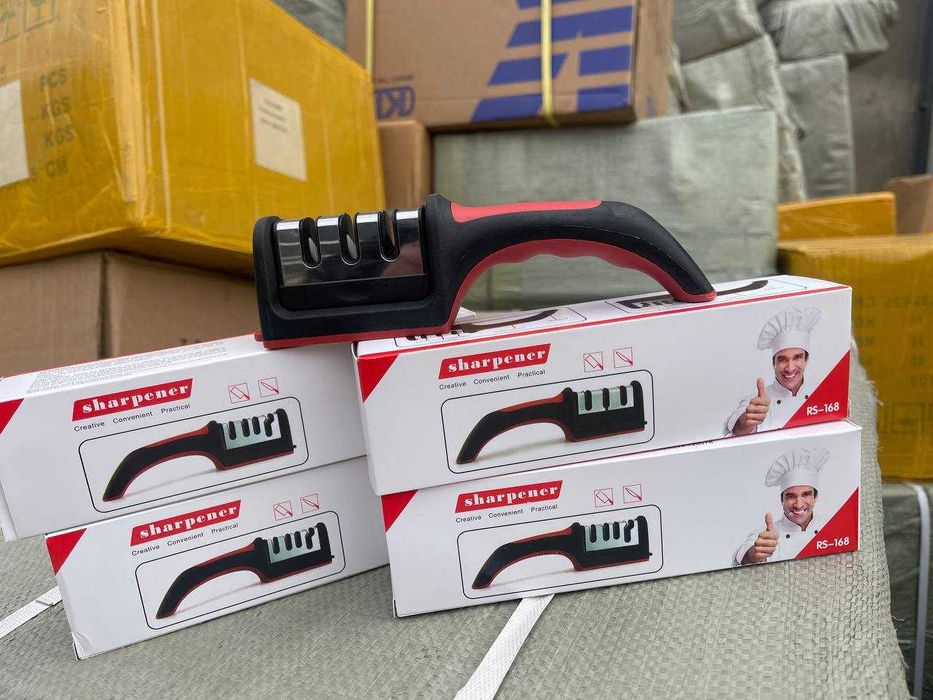 Pichoq o'tkirlagich, 3 xil charxli.    Точилка для кухонных ножей 3в1