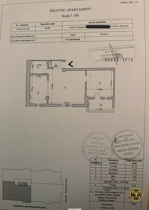 Apartament 2 camere 46 mp balcon Parcare  Bloc 2018 Torcatoarelor, Metrou Gorjului, Valea Ialomiței