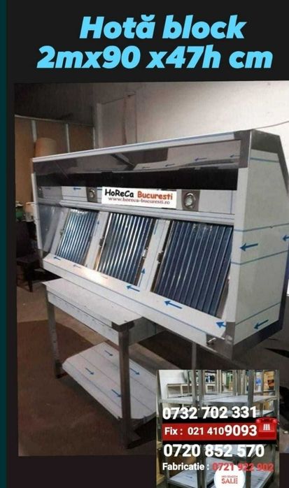 HOTA Inox Perete Centru/ FABRICA Horeca Bucuresti / HOTA Inox Cubica