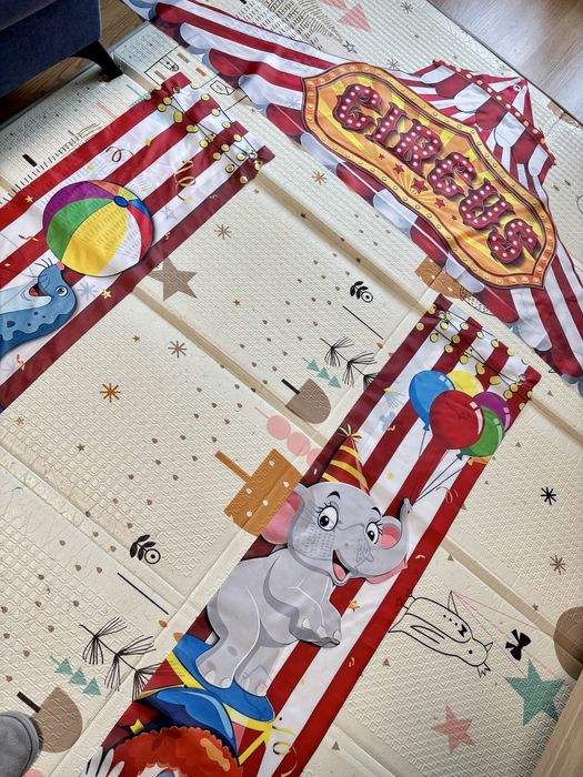 Фотокът/Банер и Фигурки за торта за рожден ден на темa Цирк