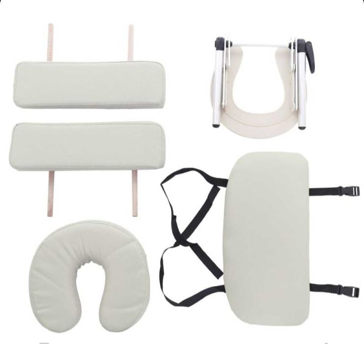 трисекторна козметична масажна кушетка алуминиева бяла  масажно легло