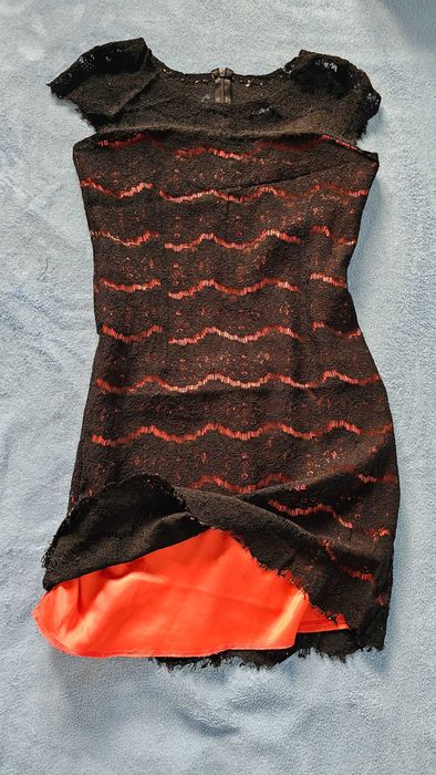 Rochie mini din dantelă neagră, pentru petrecere, mărimea M/L