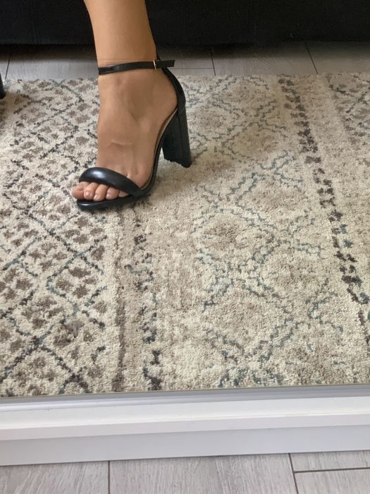 Sandale negre toc gros 9 cm