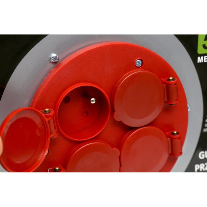 Rola de curent 50 metri, 3 x 2,5 mm, cadru metalic, prelungitor, Kraft