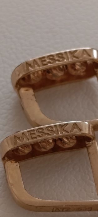 Детские золотые серьги, Месика проба 585, вес 1,50 гр