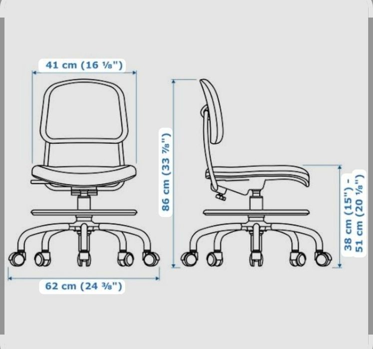 Scaun turcoaz birou copii IKEA    Vimund
