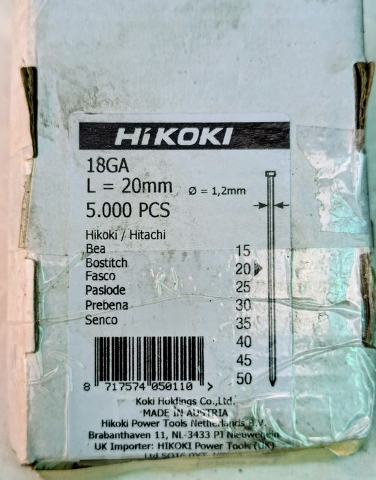 Акумулаторен такер за пирони Hikoki NT1850DBSL 50 мм