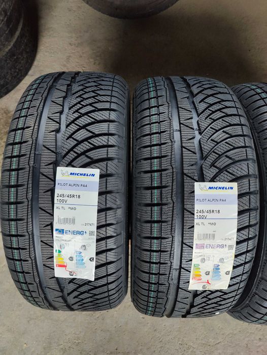 4 Нови зимни гуми 245/45R18 Michelin Pilot Alpin PA4 MO (*) XL 100V M+S 3PMFS с борд