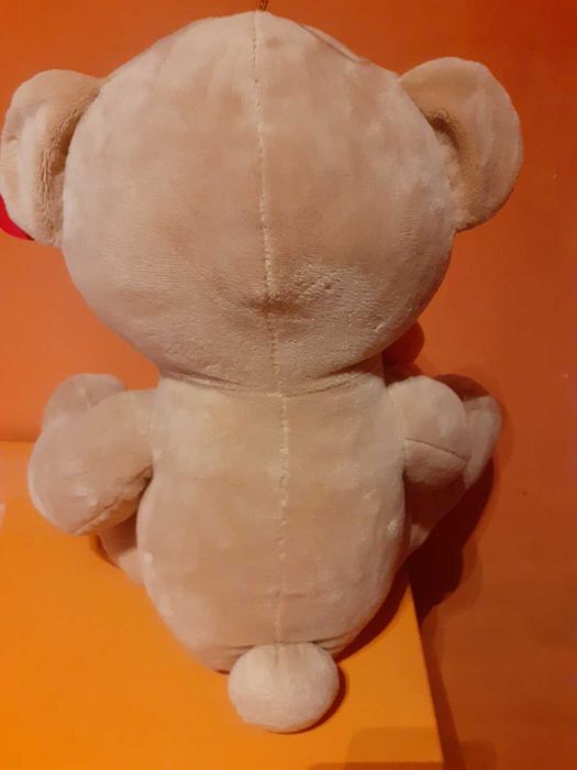 Плюшено мече  с китка маргаритка , ново 50 см