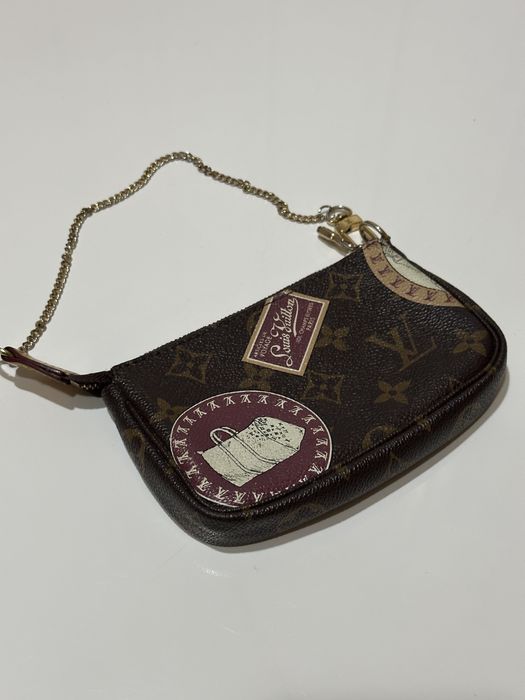 Дамска мини чантичка-несесер Louis Vuitton Mini Pochette Accessoires Monogram Trunks