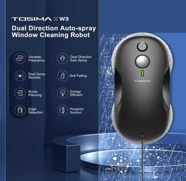 Робот за почистване на прозорци Tosima W3, двупосочно автоматично