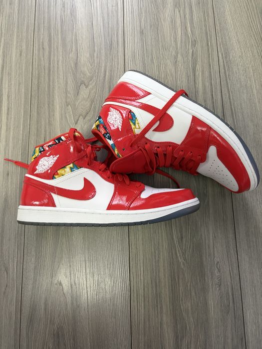 Air Jordan 1 Mid “Barcelona Sweater” Red Patent – ORIGINALI marimea 45