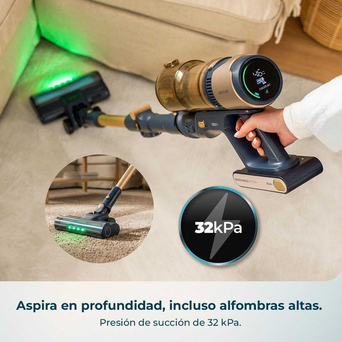 Вертикална прахосмукачка Conga Rockstar RS80 Pet Flex Detect. Мотор 600 W и всмукателна мощност 200 AW четка без косъмчета и заплитане