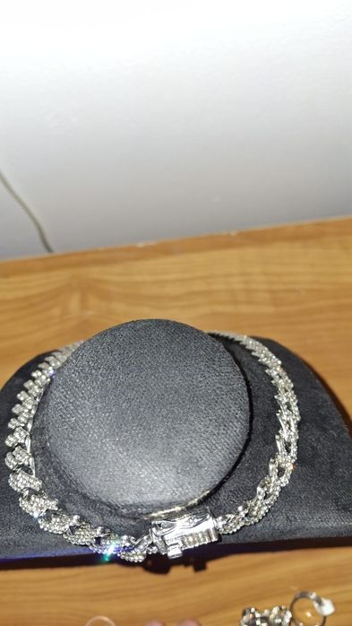 Iced Out Cuban Link Bracelet Silver - Hip Hop Bling Jewelry Unisex