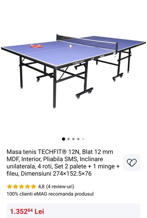Masa de tenis de interior TECHFIT T12N