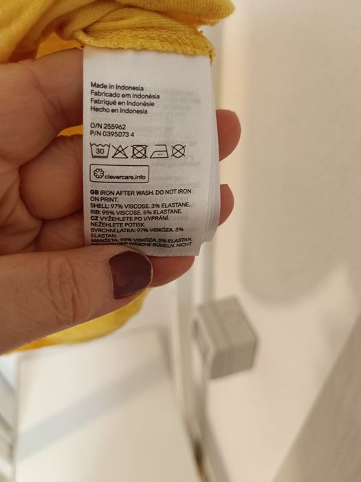 Tricou galben din bumbac